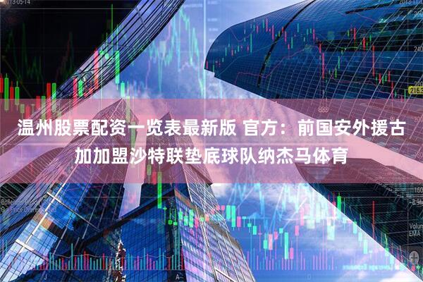 温州股票配资一览表最新版 官方：前国安外援古加加盟沙特联垫底球队纳杰马体育